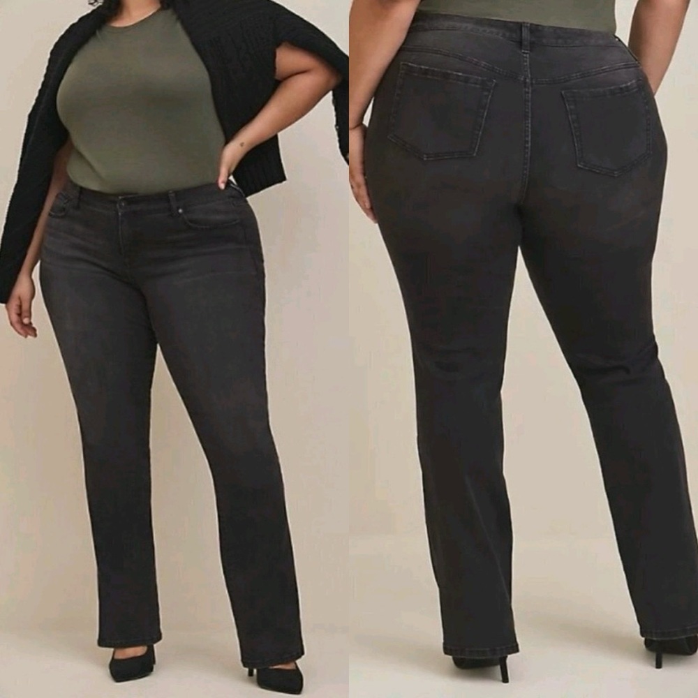 Torrid Mid Rise Slim Boot Blackout Stretch Denim Jeans Size 12 Tall #219